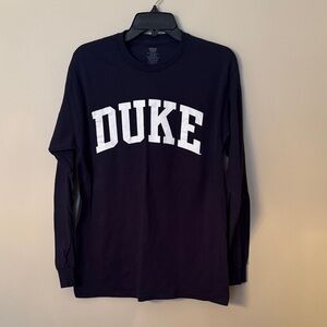 Duke Long Sleeve Crewneck Tee - Navy with White Logo